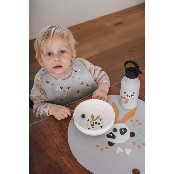 KIKADU Silicone Placemat - Panda Silver Grey