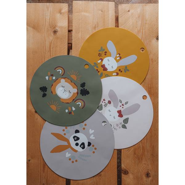 KIKADU Silicone Placemat - Panda Silver Grey