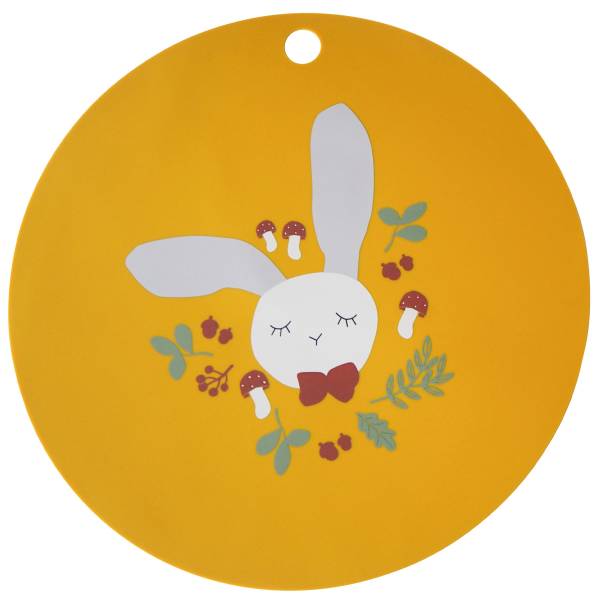 KIKADU Silicone Placemat - Rabbit Mustard