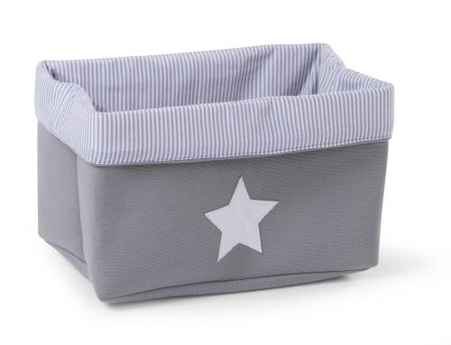 CHILDHOME Canvas Box 32x20x20 - Grey Stripes