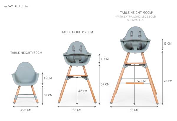 CHILDHOME Evolu 2 High Chair - Natural Mint