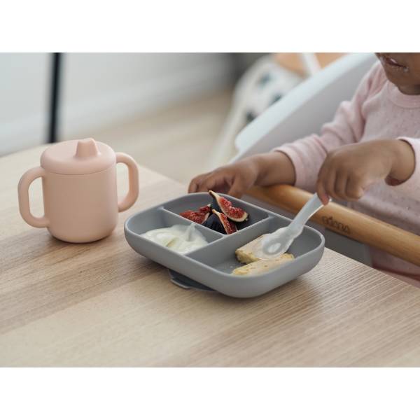 BEABA Silicone Learning Set + Cup - Pink S