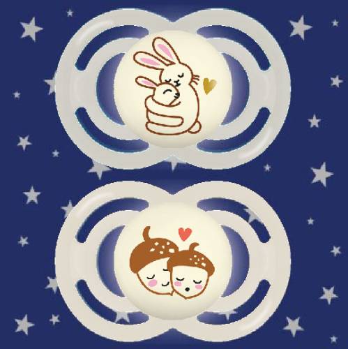 MAM Soother Perfect Night 6+ Double Pack - Planet Love unisex