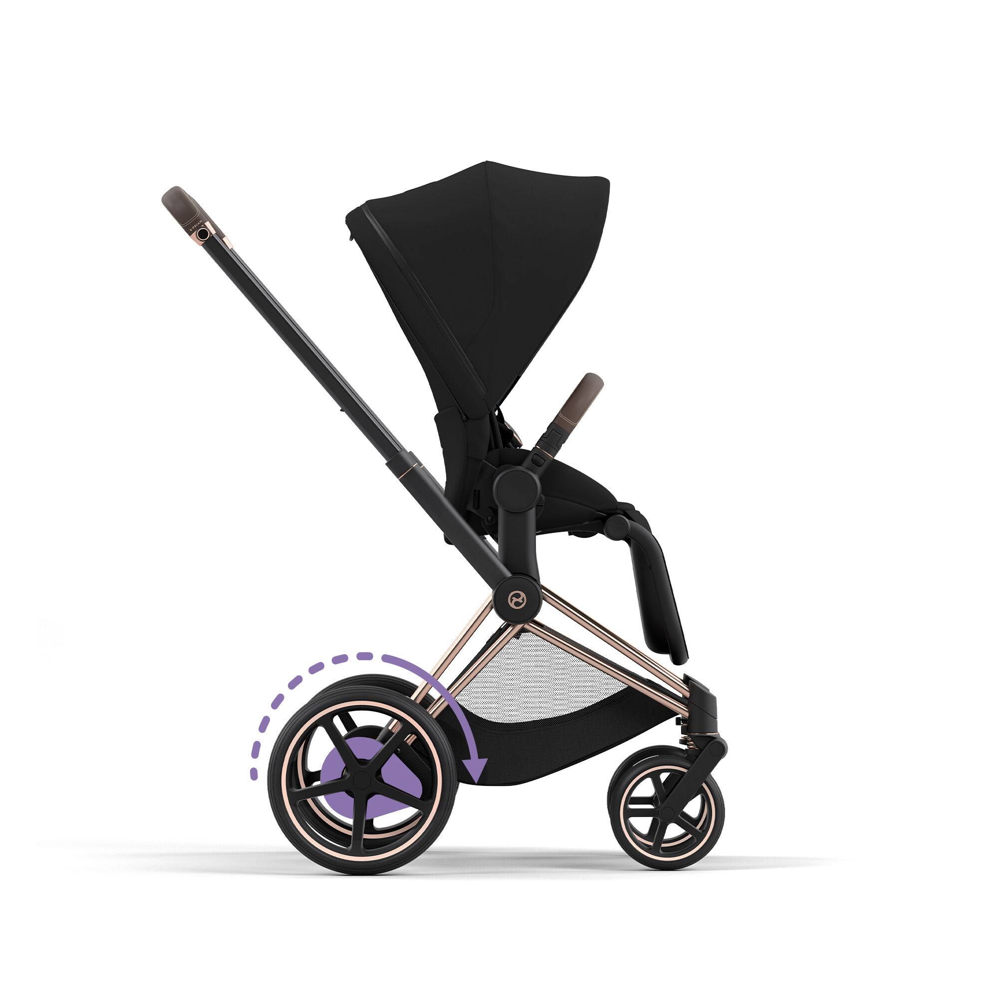 Rose gold frame pram cheap