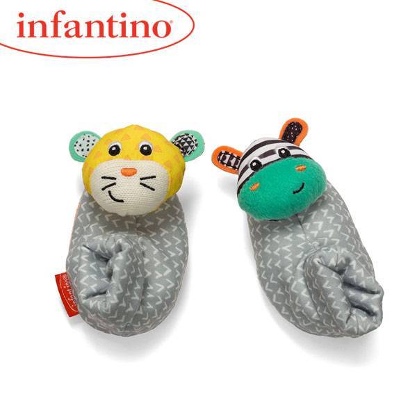 INFANTINO Foot Rattles - Zebra/Tiger