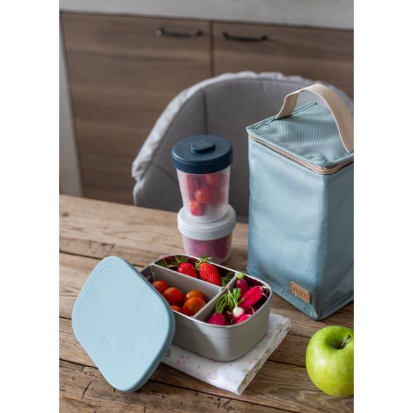 BEABA Stainless Steel Lunch Box - Velvet Grey/Baltic Blue