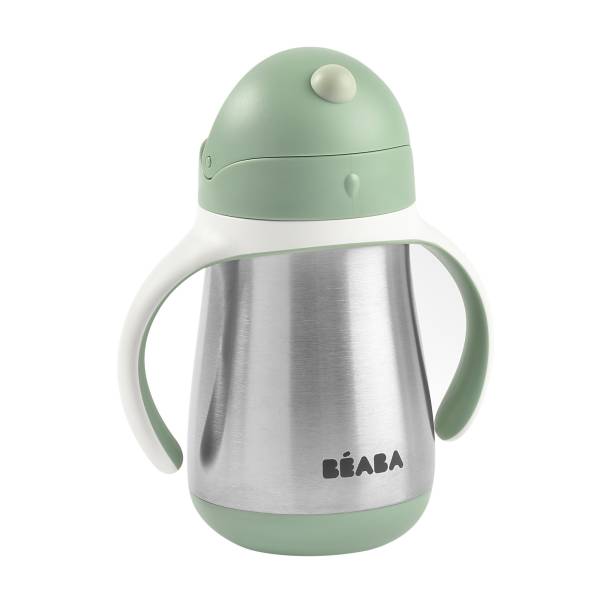 BEABA Stainless Steel Cup Straw 250ml - Sage Green