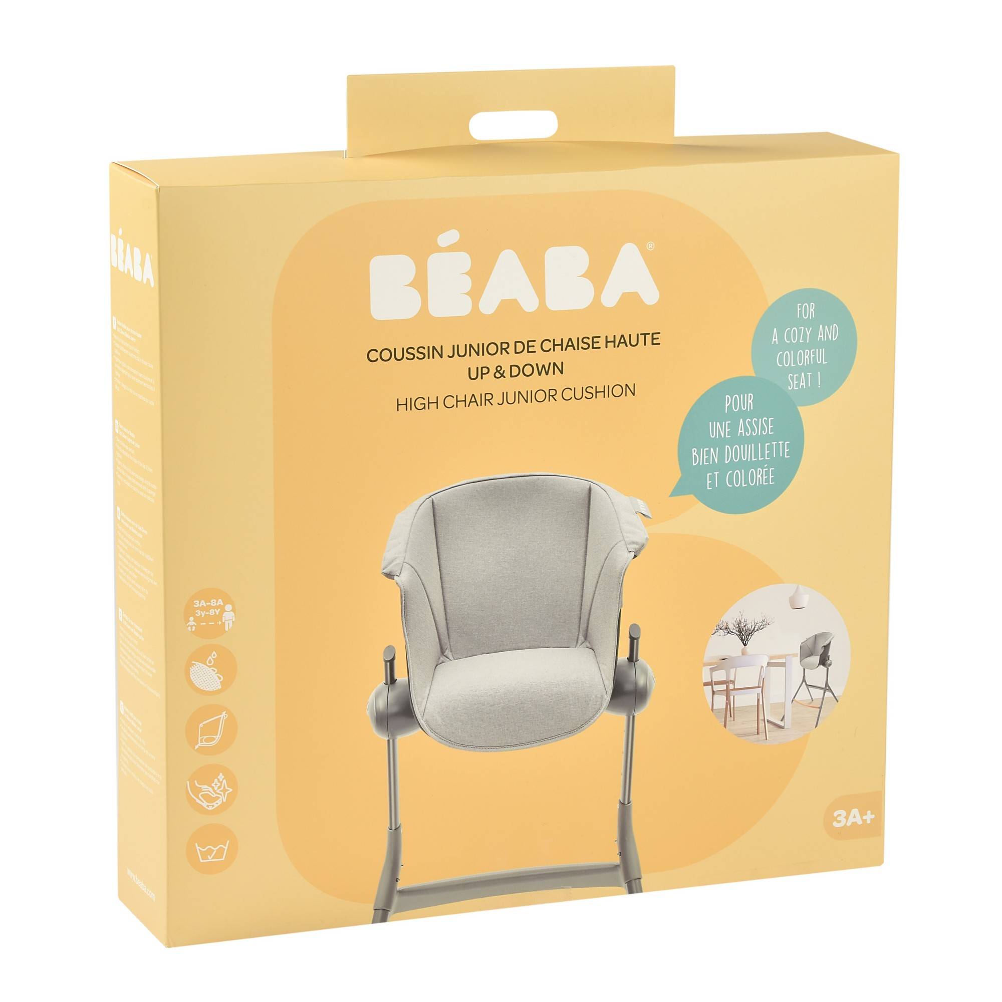 BEABA Up Down High Chair CUSHION Junior Grey Mamatoto Mother