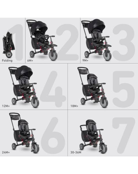 SmarTrike 6-in-1 STR7 Stroller Trike Urban 6-36m - Warm Grey