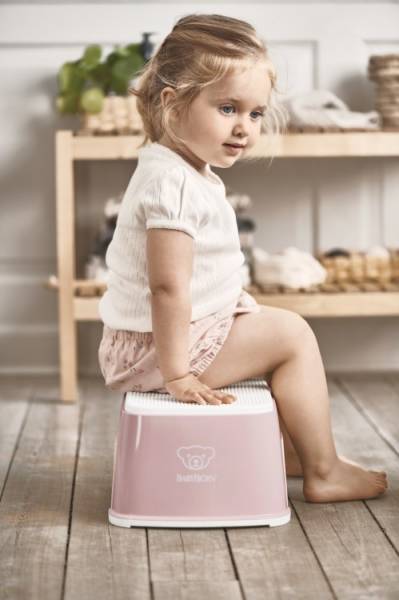 BABYBJORN Step Stool - Powder Pink/White