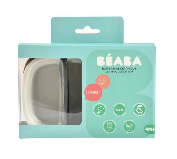 BEABA Ceramic Lunch Box - Mineral/Terracota S