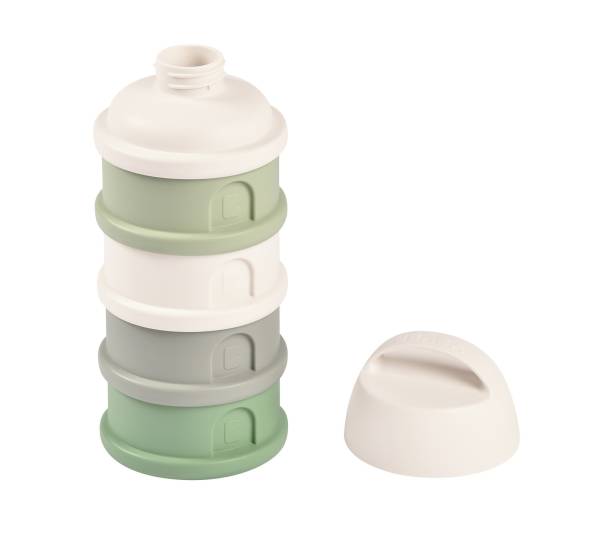 BEABA Milk Container 4 Compartments - Cotton/Sagegreen