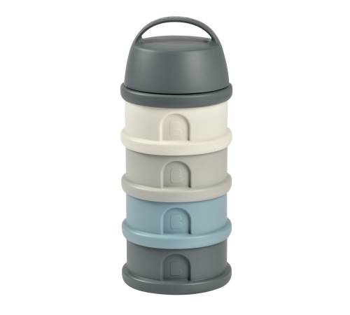 BEABA Milk Container 4 Compartments - Mineral Grey/Blue