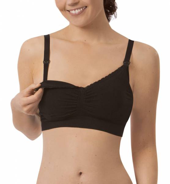 CARRIWELL Seamless Nursing Bra Black L