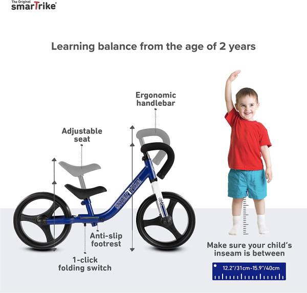 SmarTrike Folding Balance Bike - Blue