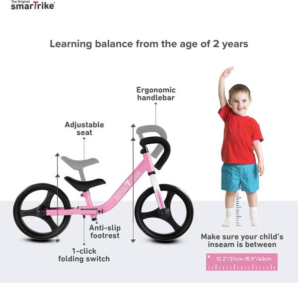 SmarTrike Folding Balance Bike - Pink