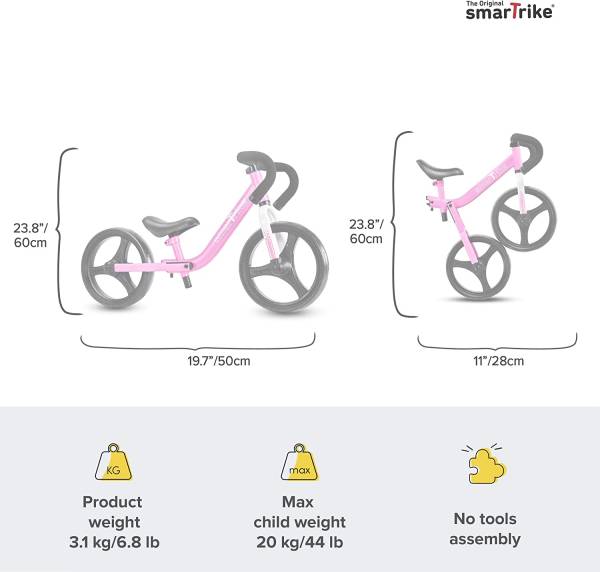 SmarTrike Folding Balance Bike - Pink