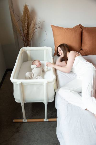 CHILDHOME Evolux Bedside Crib - Natural/White