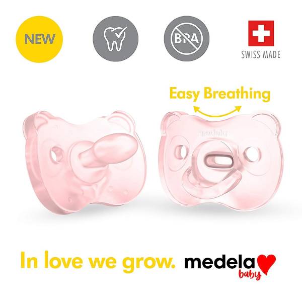 MEDELA Soother Silicone 2pcs 0-6 - Pink