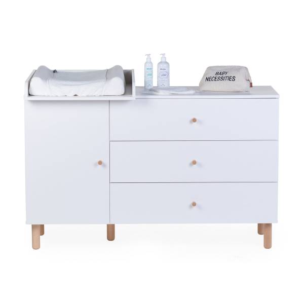 CHILDHOME WONDER Dresser 3 Drawers+1 Door + Changing Unit - White