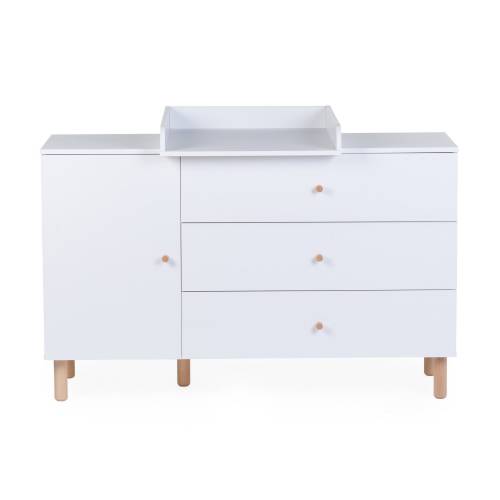CHILDHOME WONDER Dresser 3 Drawers+1 Door + Changing Unit - White