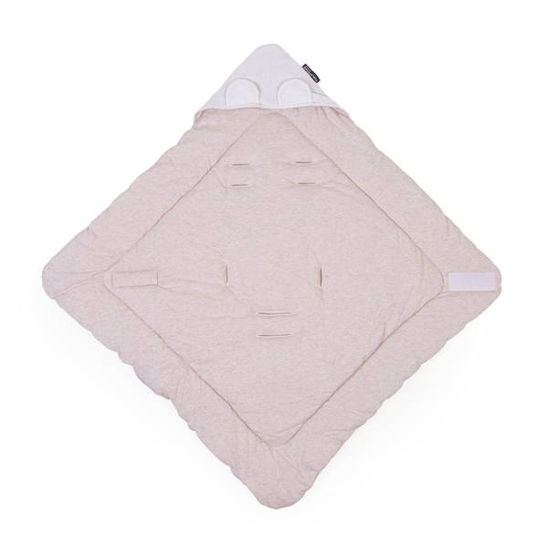 CHILDHOME Baby Wrapper 75X75 Jersey - Melange Beige/MuslinTeddy