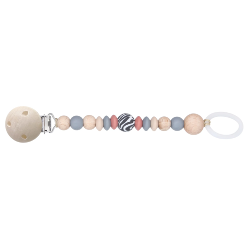 KIKADU Pacifierclip - Grey/Rust