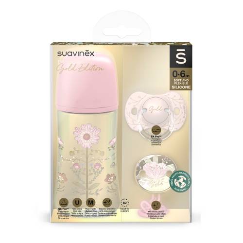 SUAVINEX Bottle Set 270ml Gold - Pink
