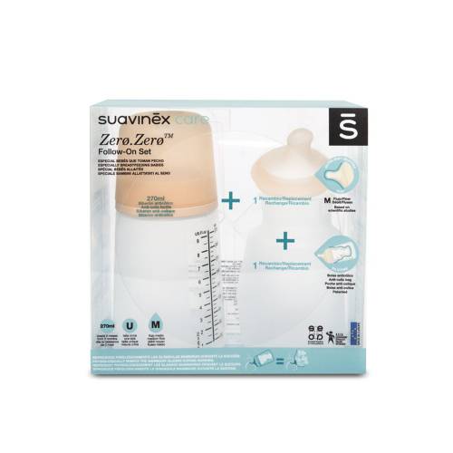 SUAVINEX Zero.Zero Anticolic Bottle Set 270ml - Fair Skin