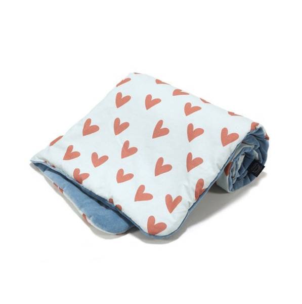 LA MILLOU Blanket 140x110 Cotton - HeartBeat Blue