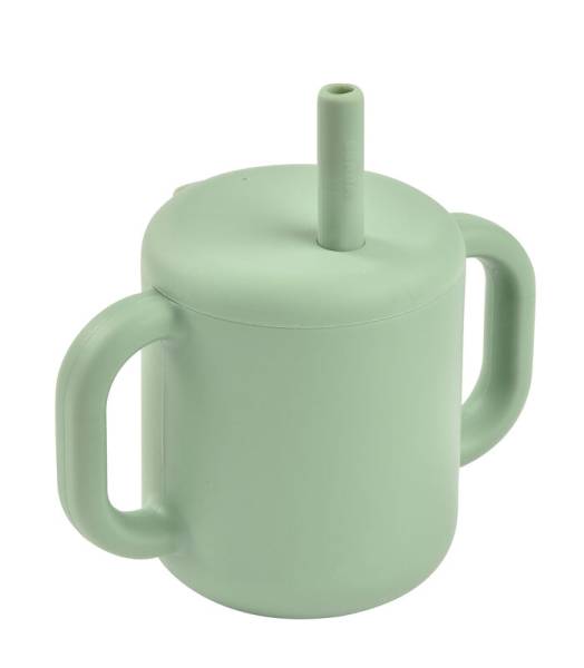 BEABA Silicone Straw Cup - Sage Green