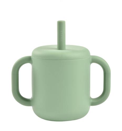 BEABA Silicone Straw Cup - Sage Green