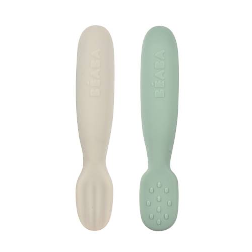 BEABA PreSpoon set of 2 - SageGreen/Velvet Grey