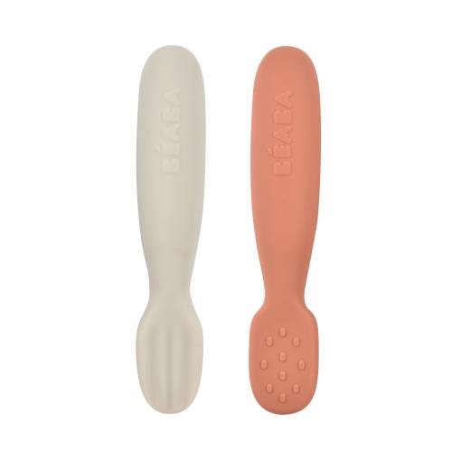 BEABA PreSpoon set of 2 - Terracota/Velvet Grey