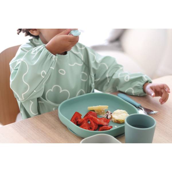 BEABA Removable Sleeve Bib 2in1 - Sage Green