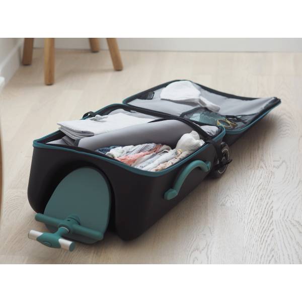 BEABA Suitcase with Travel Seat Luggage Eazy - Green Blue