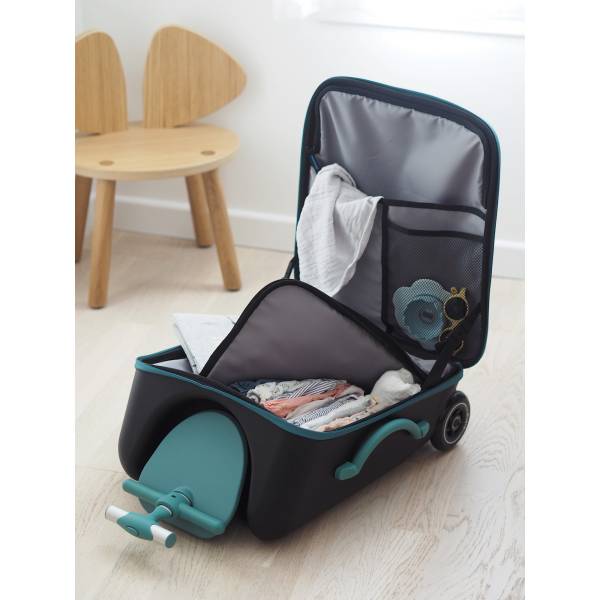 BEABA Suitcase with Travel Seat Luggage Eazy - Green Blue