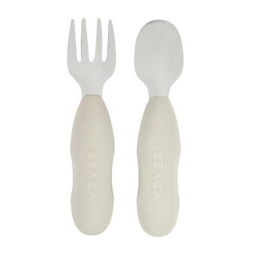 BEABA PreCutlery Stainless Steel Set x2 - Velvet Grey