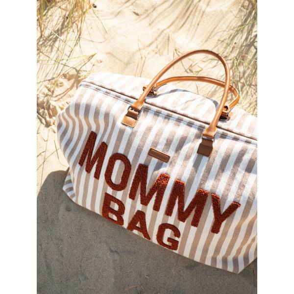 CHILDHOME Mommy Bag - Stripes Nude Terracotta