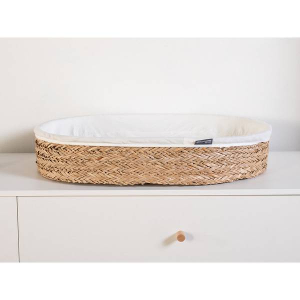 CHILDHOME Changing Basket Natural+Mattress 70x50 - Seagrass 