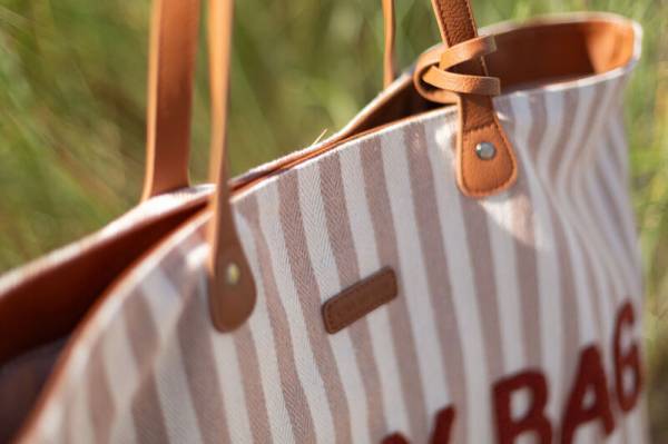 CHILDHOME Family Bag - Stripes Nude/Terracotta