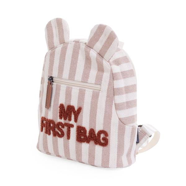 CHILDHOME Kids My First Bag - Stripes Nude/Terracotta