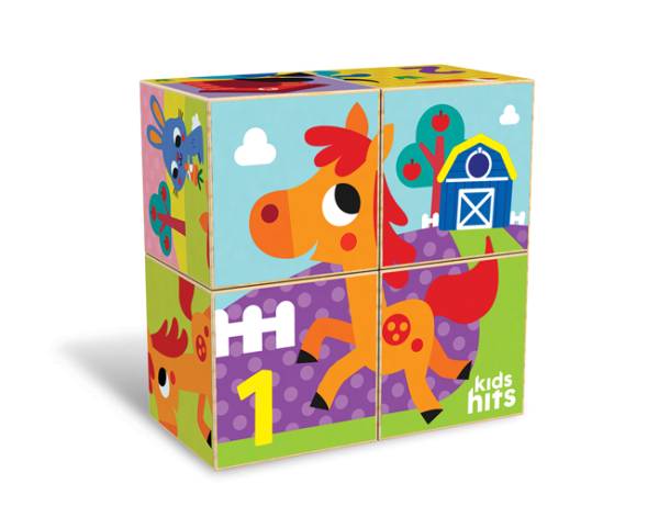 KIDS HITS Wooden Puzzle Blocks - Counting Farm