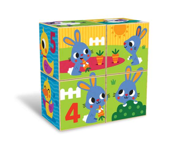 KIDS HITS Wooden Puzzle Blocks - Counting Farm