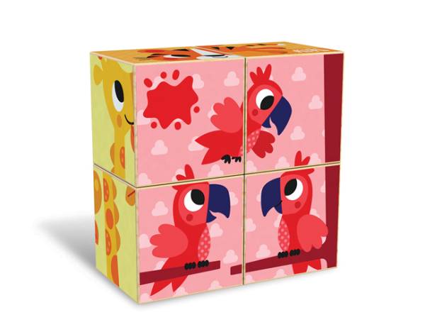 KIDS HITS Wooden Puzzle Blocks - Colourful Zoo