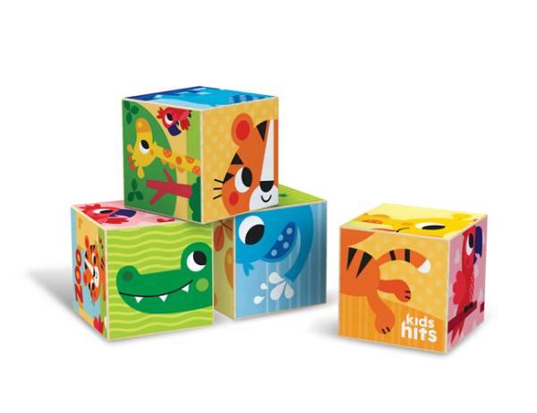 KIDS HITS Wooden Puzzle Blocks - Colourful Zoo