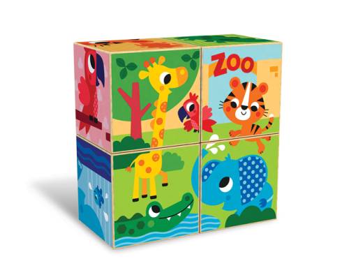 KIDS HITS Wooden Puzzle Blocks - Colourful Zoo