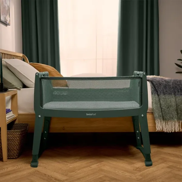 SnuzPod Studio Bedside Crib - Berlin Green 