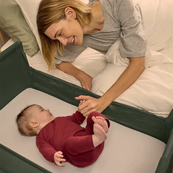 SnuzPod Studio Bedside Crib - Berlin Green 