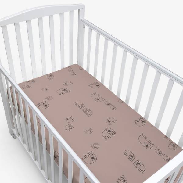 SIMPLY GOOD Fitted Sheets 2Pack Crib 50x90 - Elephants LIght Pink